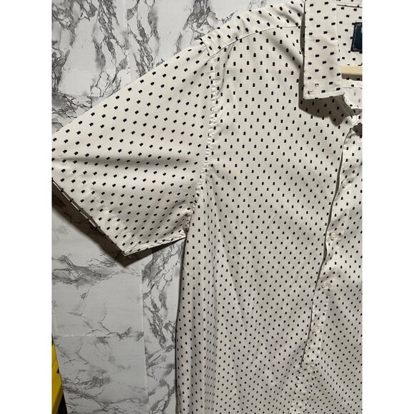 Heritage Report Collection Men's XXL Polka Dot Short Sleeve Button-Up Shirt 4-Wa - Picture 3 of 6